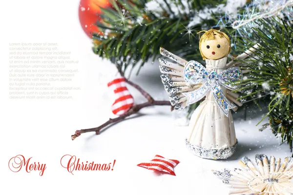 Χριστουγεννιάτικη κάρτα με τον άγγελο — Φωτογραφία Αρχείου