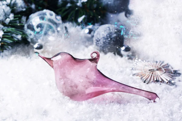 クリスマス グッズ ガラス鳥 — ストック写真
