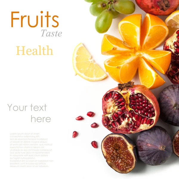 Grupp av färska frukter — Stockfoto