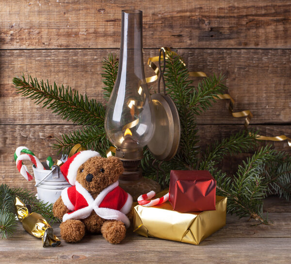 Christmas decoration with teddy bear