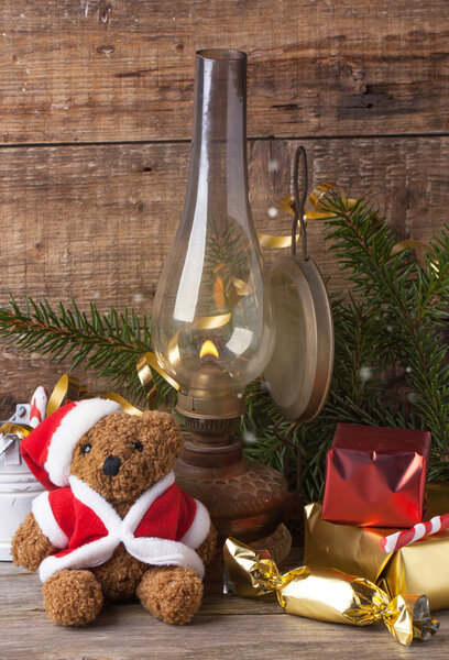 Christmas decoration with teddy bear