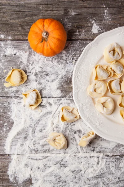 Pasta ravioli with pumpkin — Stock Photo, Image