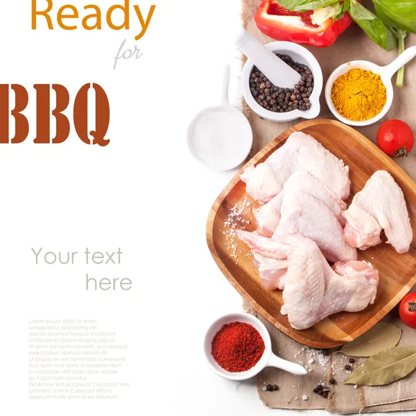 Çiğ tavuk kanadı.