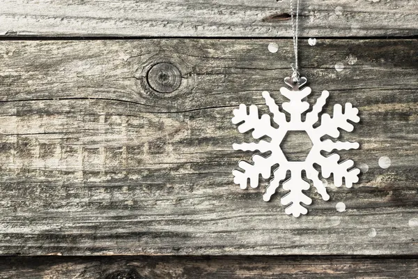 Silver christmas snowflake — Stock Photo, Image