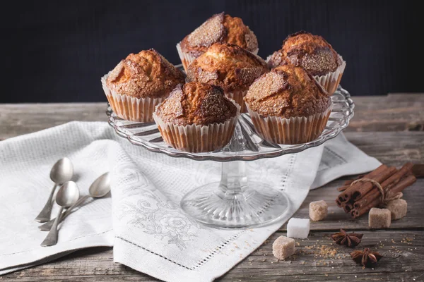 Muffins de açúcar com canela — Fotografia de Stock