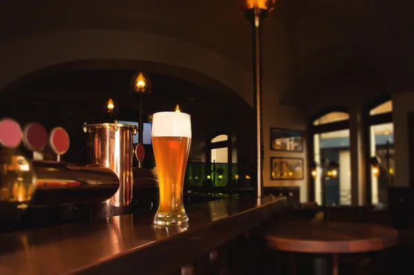 Glass of lager beer — Stock Photo, Image