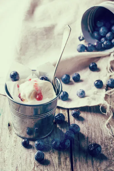 Fagylalt áfonyával — Stock Fotó