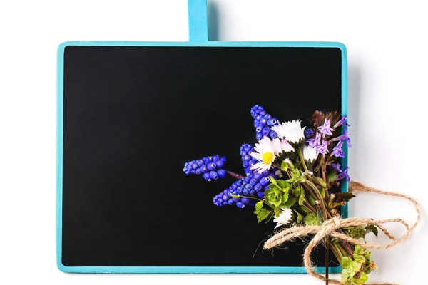 Chalkboard with flowers — Stock Photo, Image