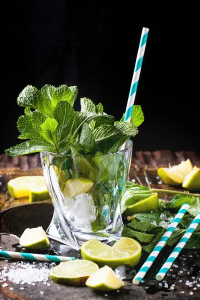 Ingredienti per mojito in vetro — Foto Stock