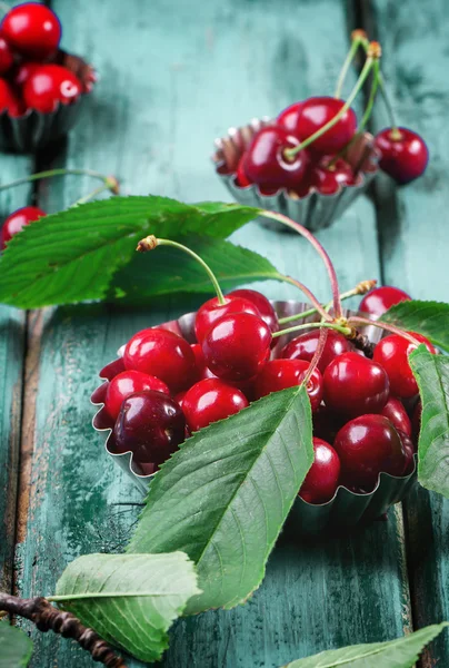 Bowl of fresh cherries — Stock Photo, Image