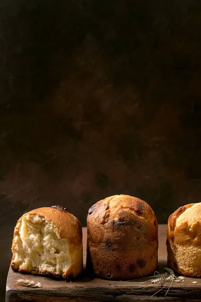 Homemade Traditional Italian Brioche Wheat Bread Cheese Whole Half Standing — стоковое фото