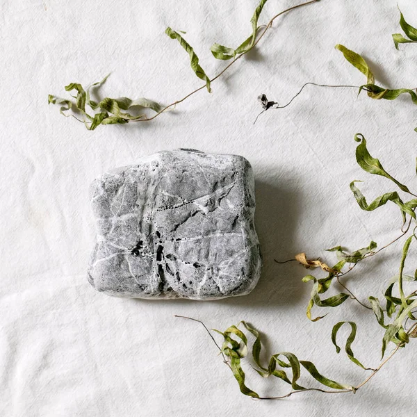 Scène Naturelle Abstraite Pierre Carrée Géométrique Comme Podium Piédestaux Pour — Photo