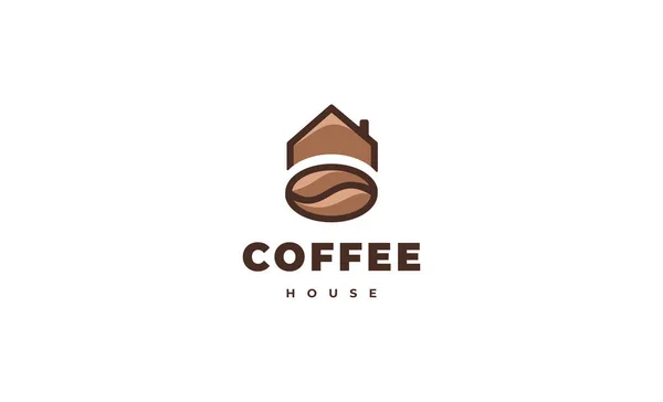 Coffee Home House Logotyp Design Mall — Stock vektor