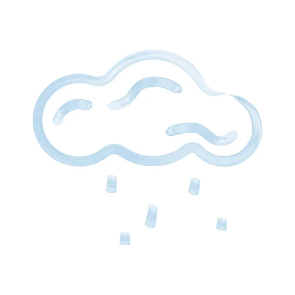 Nube Lluvia Acuarela Elemento Ilustración — Archivo Imágenes Vectoriales