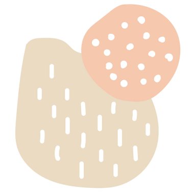 Soyut Geometrik Doddle Şekil Pastel Rengi