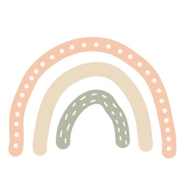 Gökkuşağı Element El Çizimi Şirin Çizim Pastası Rengi