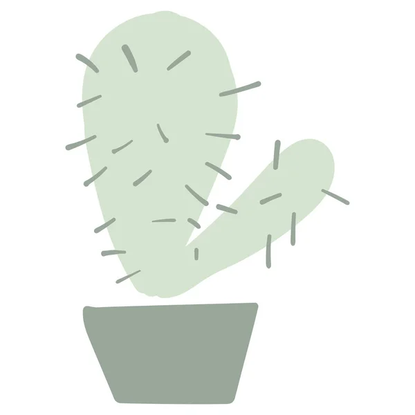 Cactus Met Hand Getekend Schattig Illustratie Element — Stockvector