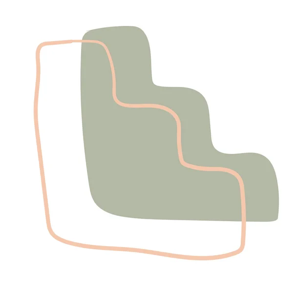 Escaliers Élément Dessiné Main Illustration Mignonne Couleur Pastel — Image vectorielle