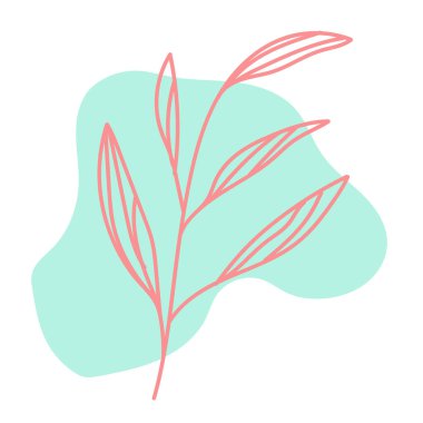 Pastel Şekilli Yaprak Çizgisi Sanatı