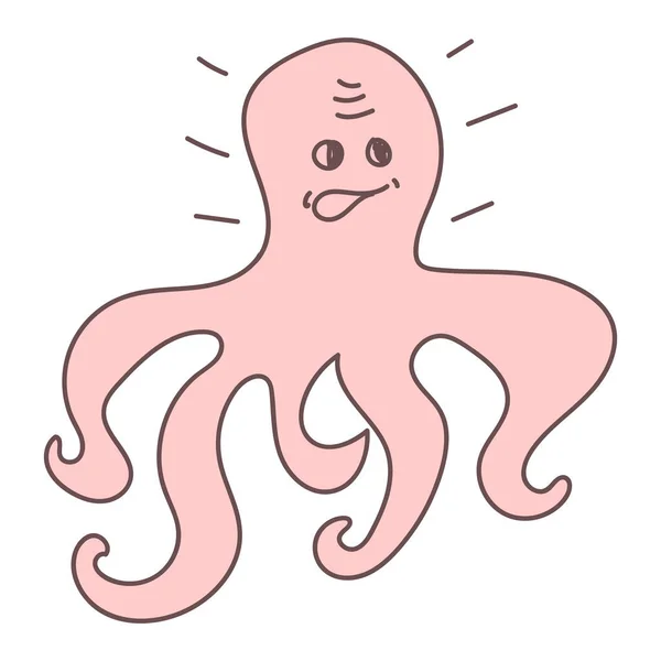 Cute Octopus Vector Illustration Element Design — Archivo Imágenes Vectoriales