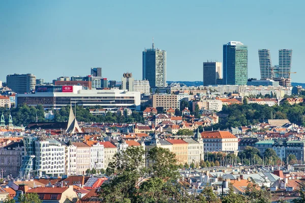 View Modern Prague Skyscrapers Pankrac District — Stok fotoğraf