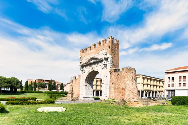 Boog Van Augustus Romeinse Keizer Rimini Adriatische Riviera Italië — Stockfoto