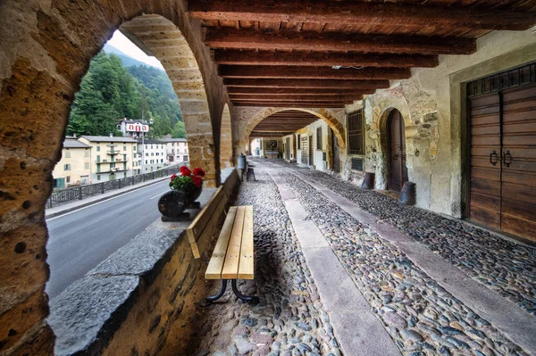 Die Alte Säulenstraße Von Averara Brembana Tal Bergamo Italien — Stockfoto