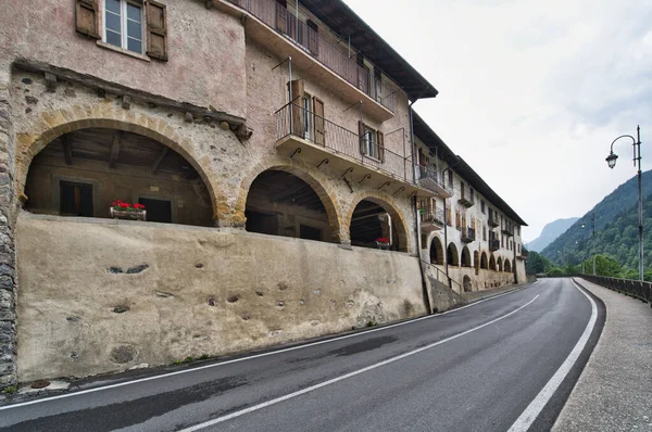 Exterior Arcada Histórica Averara Brembana Valley Bergamo Italia — Foto de Stock
