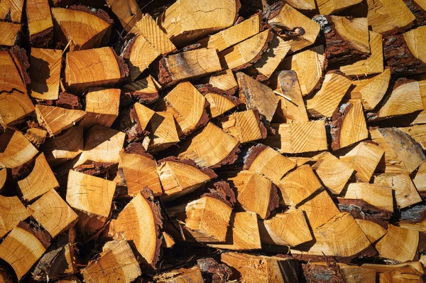 Firewood Cut Stacked Ready Burned —  Fotos de Stock