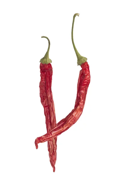 Getrockneter roter Paprika isoliert auf einem weißen — Stockfoto