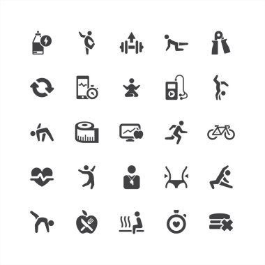 Sağlık ve Fitness Icons set