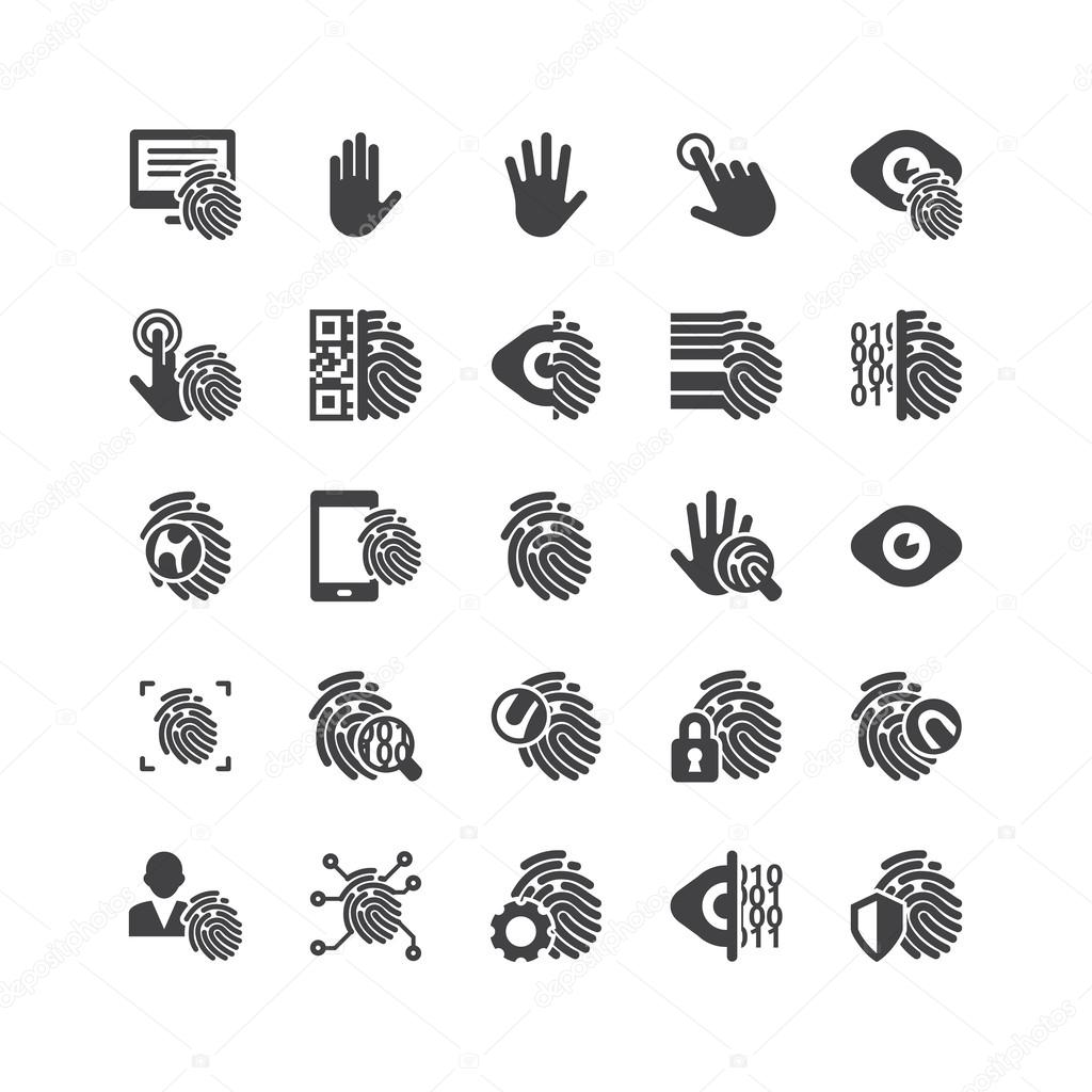 Biometric Icons Set