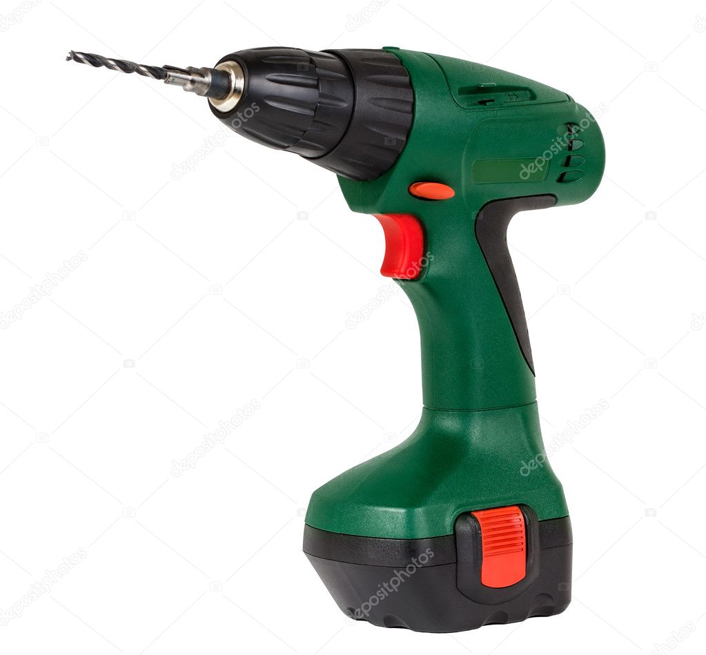 Screwdriver drill isolated on a white background