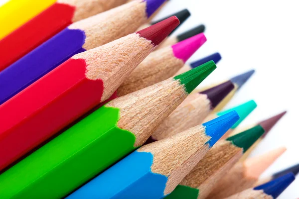 Σωρός από πολύχρωμα μολύβια — Φωτογραφία Αρχείου