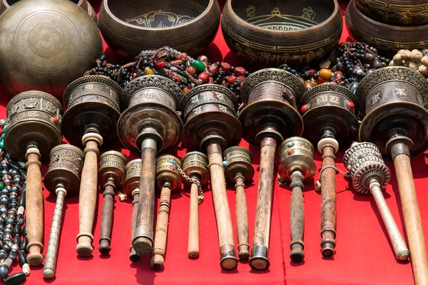 Bunch of traditional souvenirs (market in Nepal, Kathmandu) — Stock Photo, Image