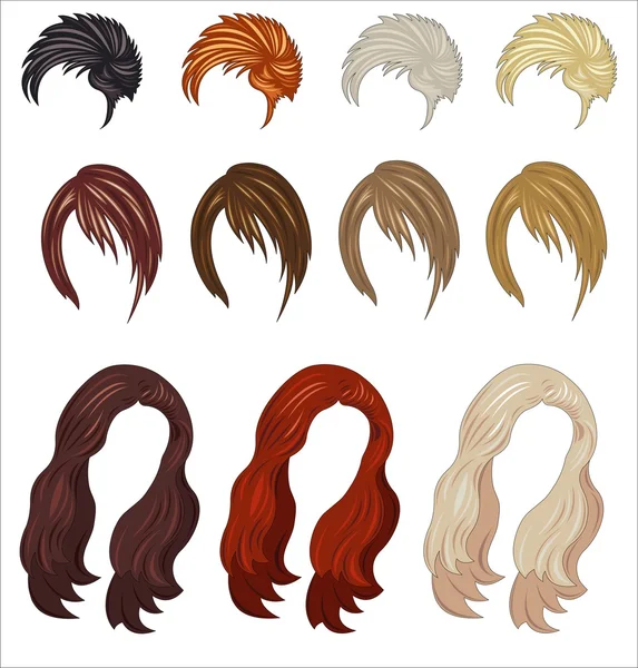 Women's wigs — Stock Vector