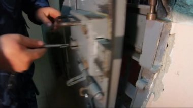 The iron door in the prison.