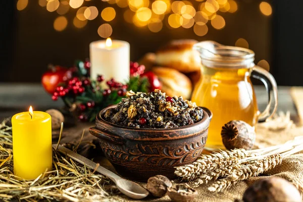 Natale Kutia Tradizionale Natale Dolce Pasto Piatto Rituale Festa Slava — Foto Stock