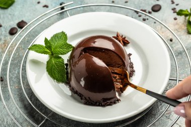 Çikolata kaplı mini kek tatlı, cheesecake, önemsiz büyük