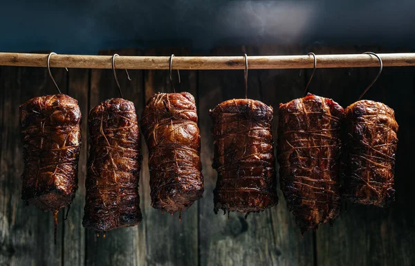 Traditionally Smoked Meats Pork Ham Smoked Ham Bacon Pork Neck — Stockfoto