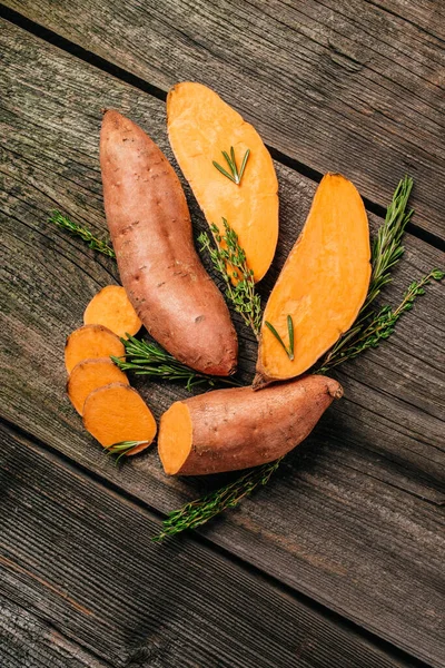 Patata Dulce Naranja Orgánica Batatas Batatas Crudas Ingrediente Alimenticio Vegano — Foto de Stock