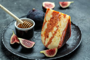 İncir, üzüm, ceviz, pankart, menü, yazı için tarif yeri, üst görünüm.,