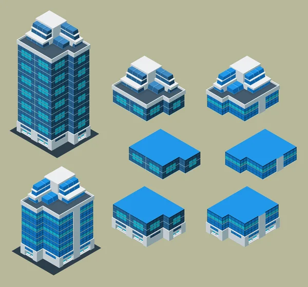 Edificio isométrico — Vector de stock