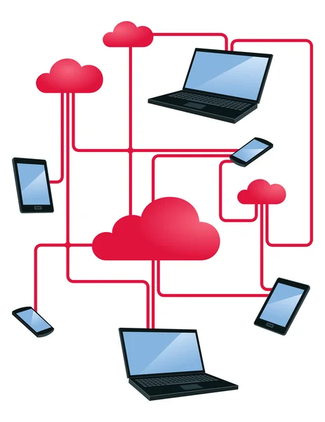 Cloud networking — Stock Vector