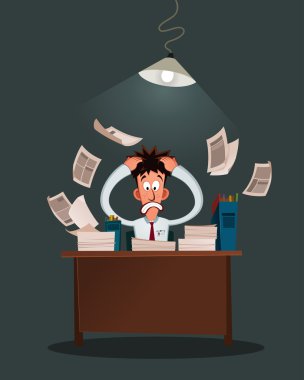 Stressed worker clipart