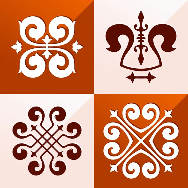 Ornamento emblema medieval — Vetor de Stock