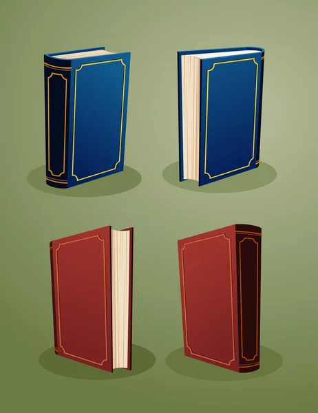 Illustration of books in various angle — Stock Vector
