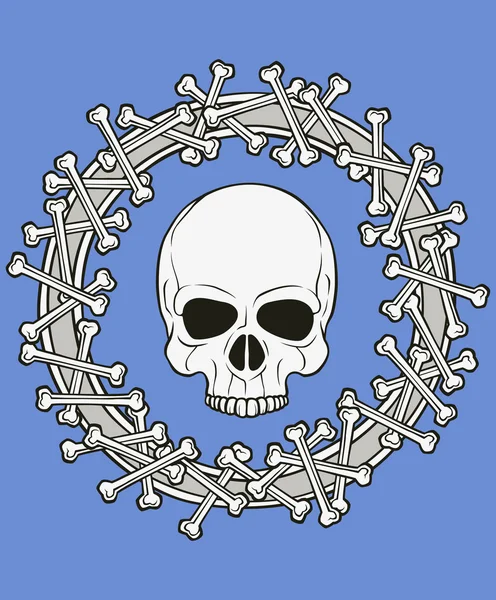 Monochrome skull illustration — Stock Vector