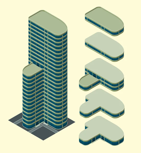 Ισομετρική σύγχρονο κτίριο — Διανυσματικό Αρχείο