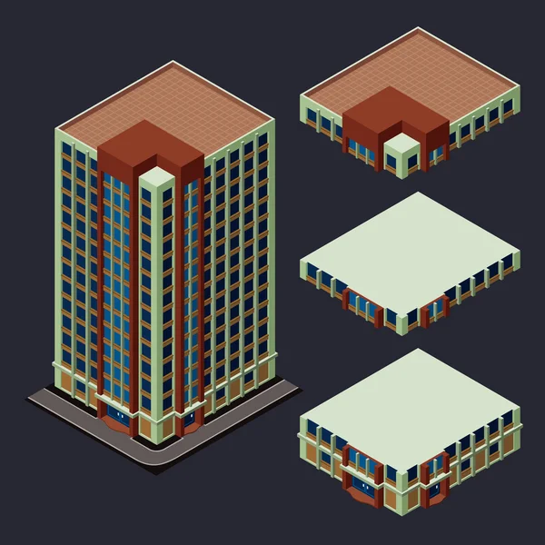 Isometrisches modernes Gebäude — Stockvektor